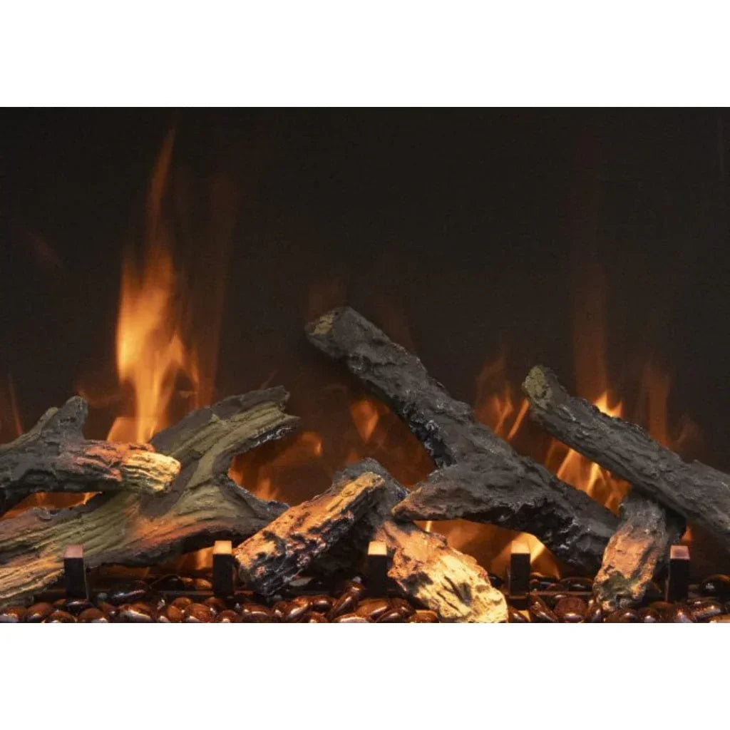 Amantii Tru View Bespoke 55" Three-Sided Indoor/Outdoor Electric Fireplace with Smart Control and Bluetooth - Green Vista Living