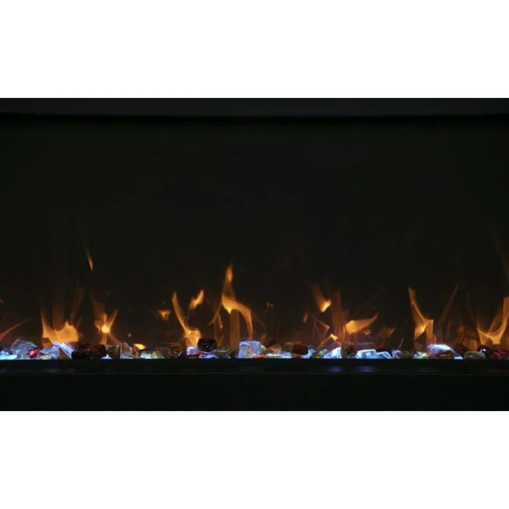 Amantii Tru View Bespoke 55" Three-Sided Indoor/Outdoor Electric Fireplace with Smart Control and Bluetooth - Green Vista Living