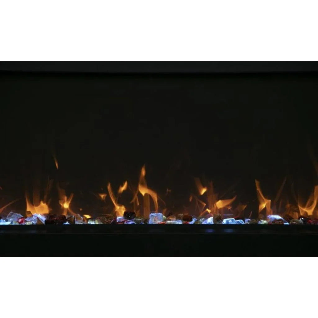 Amantii Tru View Bespoke 55" Three-Sided Indoor/Outdoor Electric Fireplace with Smart Control and Bluetooth - Green Vista Living