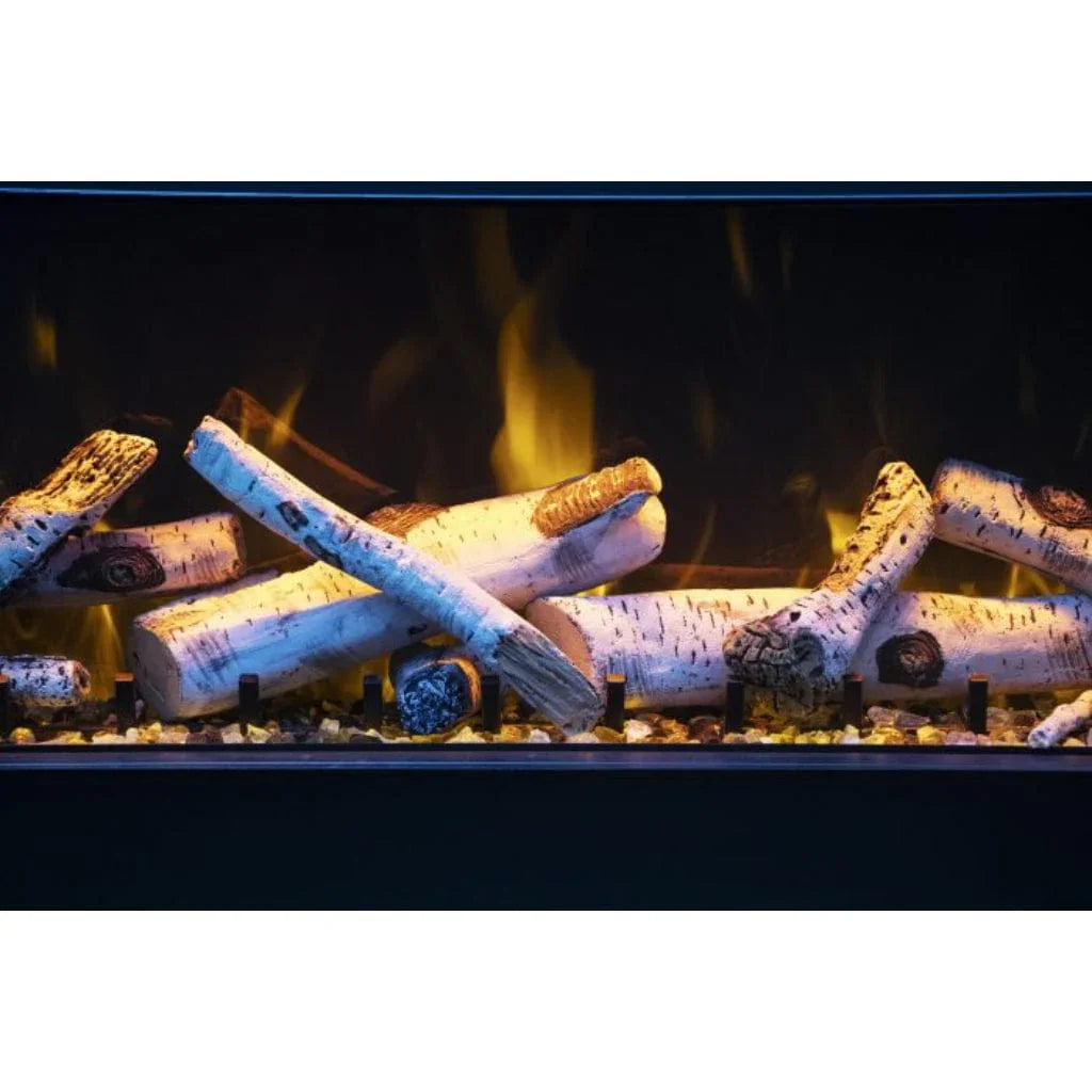 Amantii Tru View Bespoke 55" Three-Sided Indoor/Outdoor Electric Fireplace with Smart Control and Bluetooth - Green Vista Living