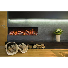 Amantii Tru View Bespoke 55" Three-Sided Indoor/Outdoor Electric Fireplace with Smart Control and Bluetooth - Green Vista Living