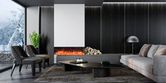 Amantii 75 Inch Tru View Bespoke Built-In Indoor / Outdoor 3 Sided Electric Fireplace - Green Vista Living