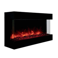 Amantii Tru-View XL Deep 40" Three-Sided Built-In Electric Fireplace with Driftwood Media