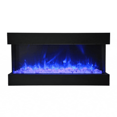 Amantii Tru-View XL Deep 40" Three-Sided Built-In Electric Fireplace with Driftwood Media