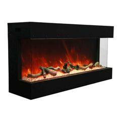 Amantii Tru-View XL Deep 40" Three-Sided Built-In Electric Fireplace with Driftwood Media