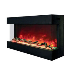 Amantii Tru-View XL Deep 40" Three-Sided Built-In Electric Fireplace with Driftwood Media
