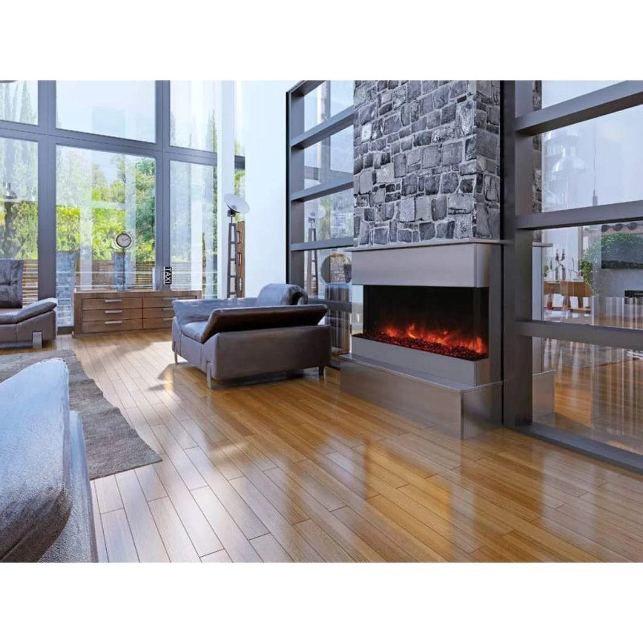 Amantii Tru-View XL Deep 50" Three-Sided Built-In Electric Fireplace for Indoor/Outdoor Use - Green Vista Living