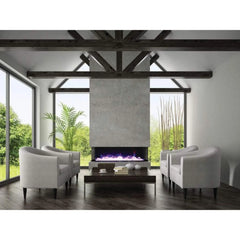 Amantii Tru-View XL Deep 50" Three-Sided Built-In Electric Fireplace for Indoor/Outdoor Use - Green Vista Living