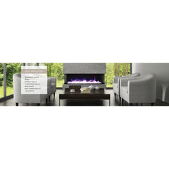 Amantii Tru-View XL Deep 72" Three-Sided Built-In Electric Fireplace with Multi-Color Flame and Ambient Canopy Lighting - Green Vista Living