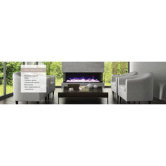 Amantii Tru-View XL Deep 72" Three-Sided Built-In Electric Fireplace with Multi-Color Flame and Ambient Canopy Lighting - Green Vista Living