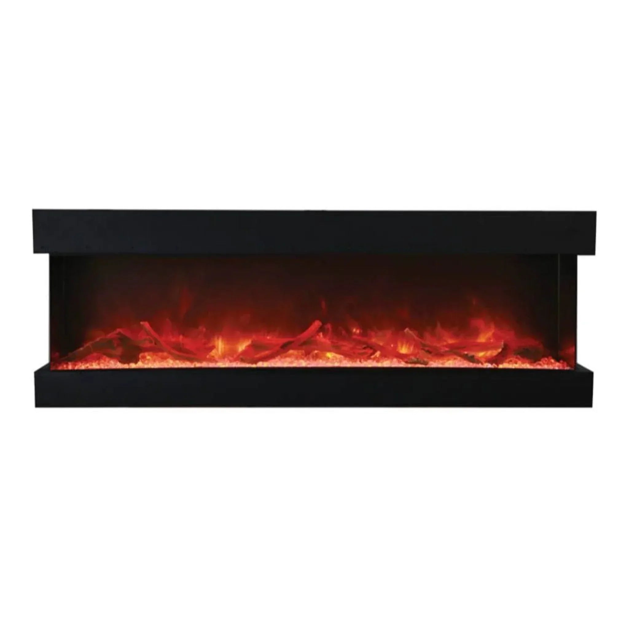 Amantii Tru-View XL Deep 72" Three-Sided Built-In Electric Fireplace with Multi-Color Flame and Ambient Canopy Lighting - Green Vista Living