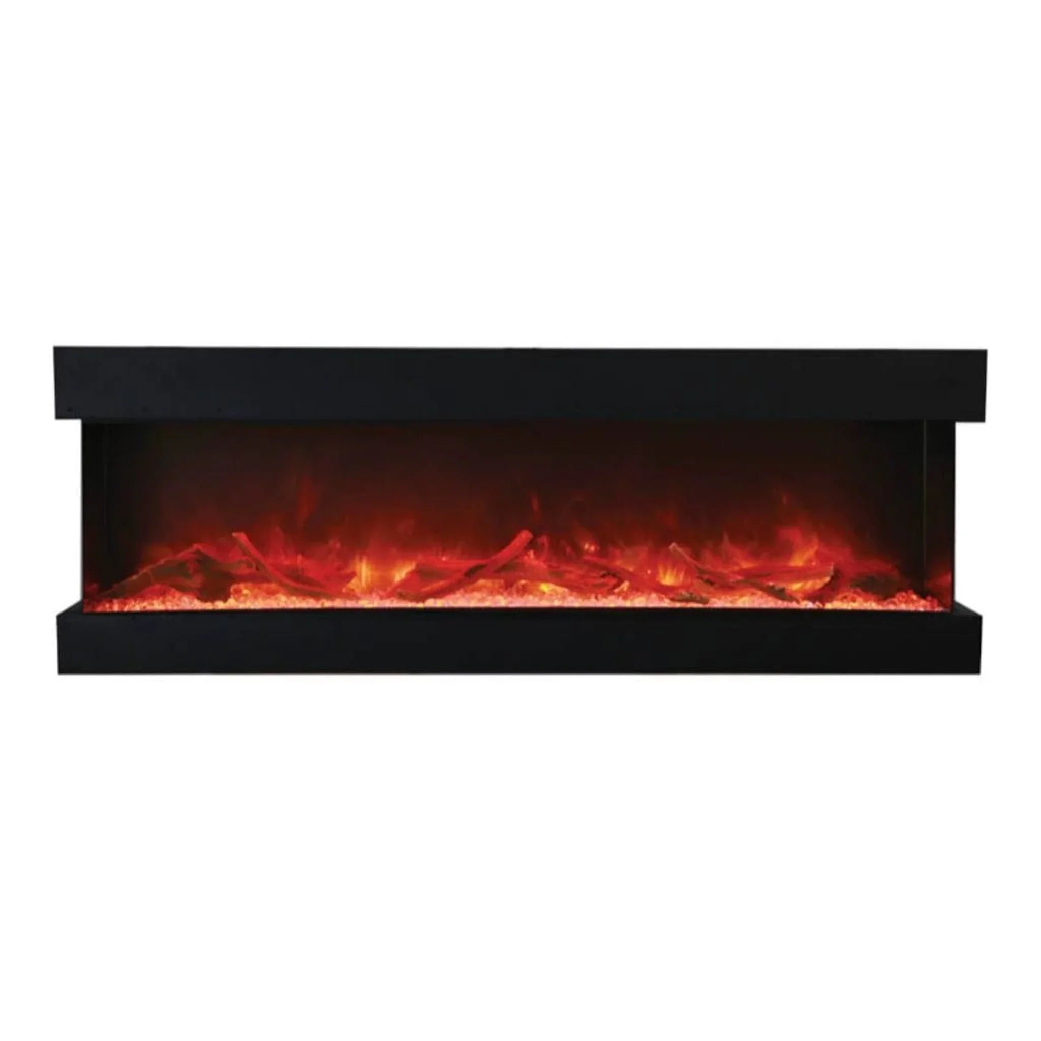 Amantii Tru-View XL Deep 72" Three-Sided Built-In Electric Fireplace with Multi-Color Flame and Ambient Canopy Lighting - Green Vista Living