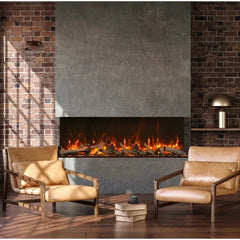 Amantii Tru View Extra Tall Lumina 88″ Indoor / Outdoor 3 Sided Smart Electric Fireplace (88-TRV-XT-XL-LUMINA) - Green Vista Living