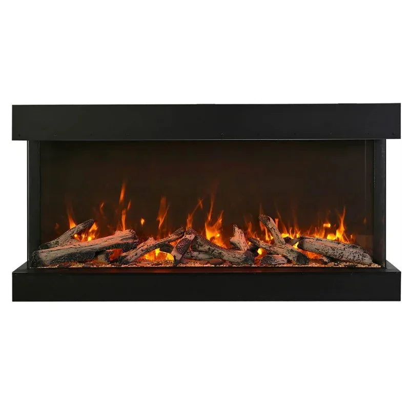 Amantii Tru View Extra Tall Lumina 88″ Indoor / Outdoor 3 Sided Smart Electric Fireplace (88-TRV-XT-XL-LUMINA) - Green Vista Living