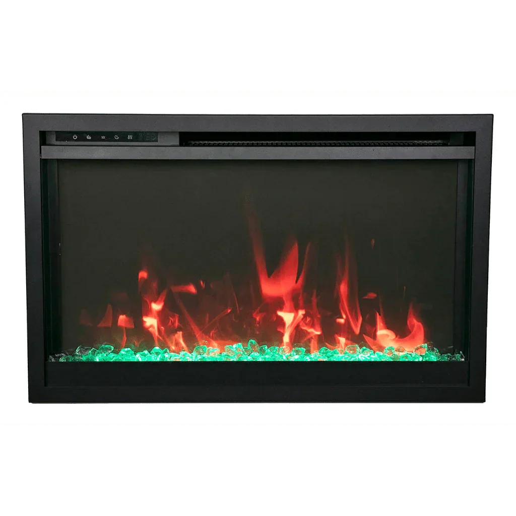 Amantii 26 inch Remii CLASSIC-SLIM-26 Steel Surround Classic Extra Slim Built In Electric Fireplace - Green Vista Living
