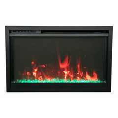 Amantii 26 inch Remii CLASSIC-SLIM-26 Steel Surround Classic Extra Slim Built In Electric Fireplace - Green Vista Living
