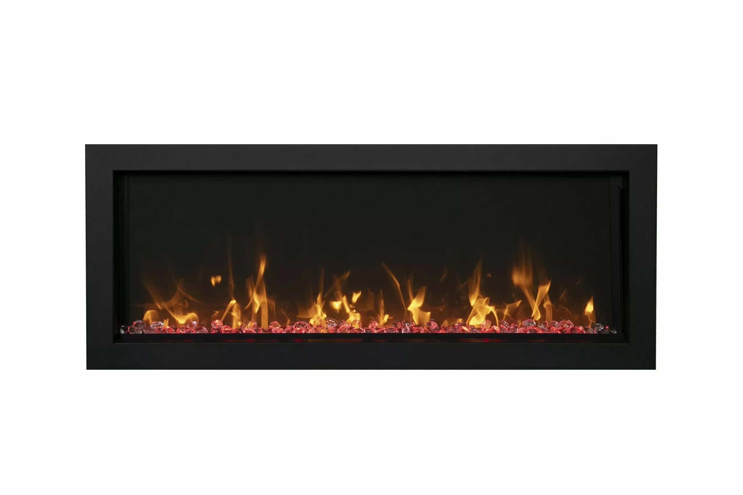 Amantii 26 inch Remii CLASSIC-SLIM-26 Steel Surround Classic Extra Slim Built In Electric Fireplace - Green Vista Living
