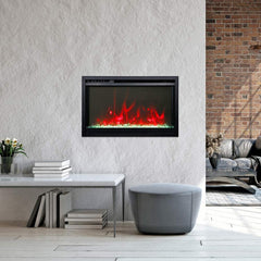 Amantii 26 inch Remii CLASSIC-SLIM-26 Steel Surround Classic Extra Slim Built In Electric Fireplace