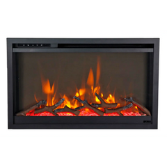 Amantii 26 inch Remii CLASSIC-SLIM-26 Steel Surround Classic Extra Slim Built In Electric Fireplace