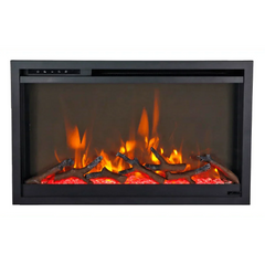 Amantii 26 inch Remii CLASSIC-SLIM-26 Steel Surround Classic Extra Slim Built In Electric Fireplace - Green Vista Living