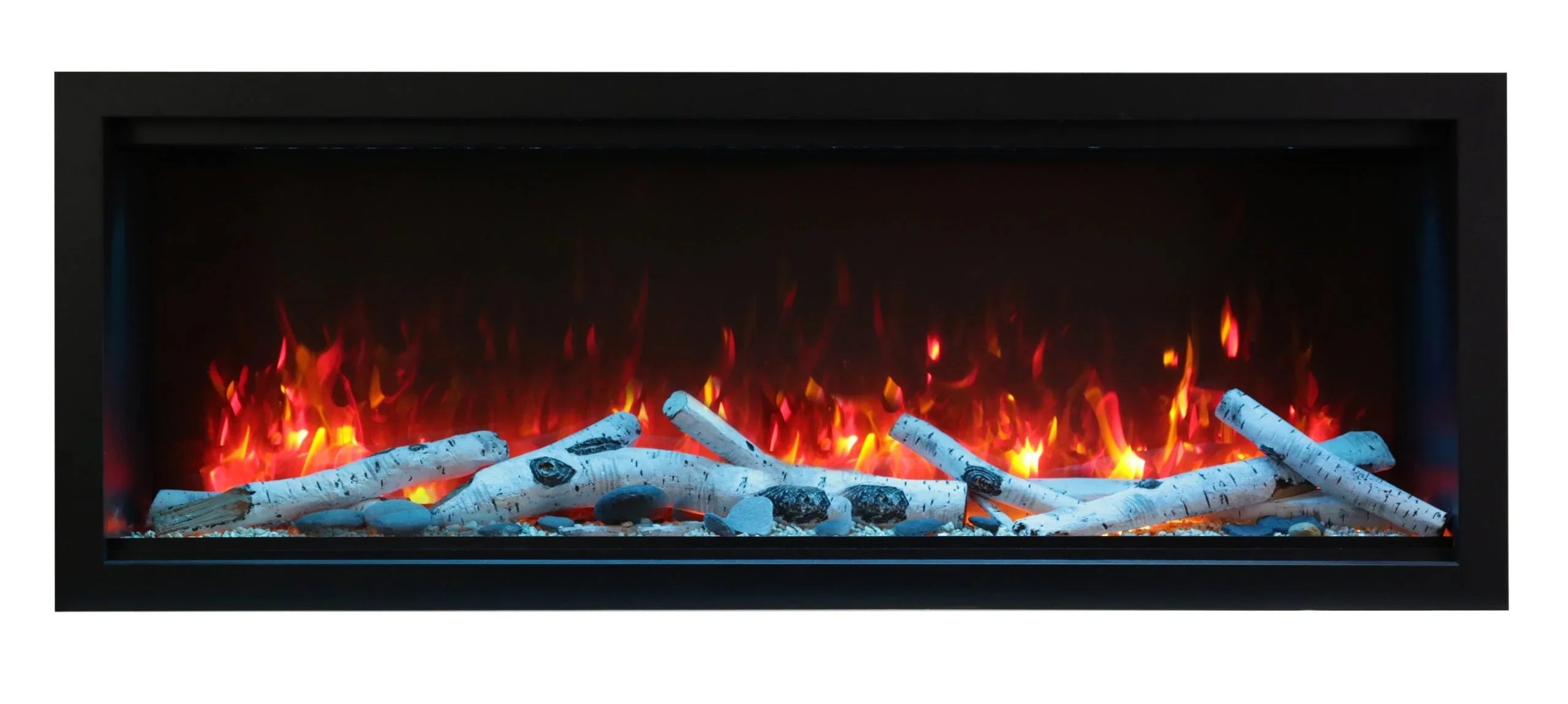 Amantii 30 inch Remii CLASSIC-SLIM-30 Steel Surround Classic Extra Slim Built In Electric Fireplace - Green Vista Living