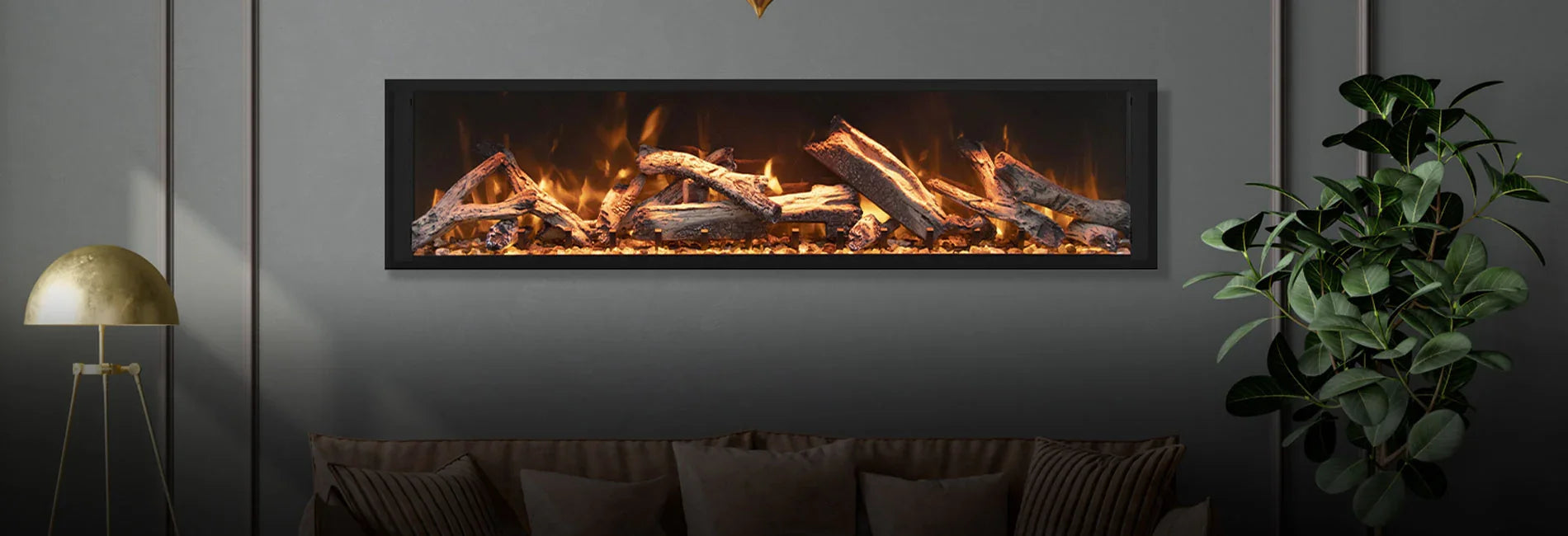 Remi Extra Tall 45 Inch Indoor / Outdoor Built-in Electric Fireplace - Green Vista Living