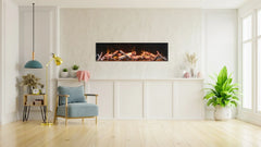 Remii 55 inch Steel Surround Deep Built-in linear Indoor Outdoor Electric Fireplace - Green Vista Living