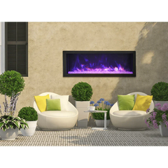 Remii 55 inch Steel Surround Deep Built-in linear Indoor Outdoor Electric Fireplace - Green Vista Living
