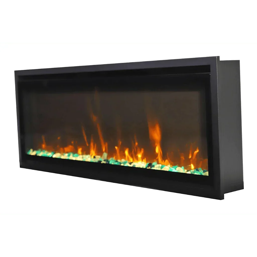 Amantii Remii 55 inch WM-SLIM-55 Smart Indoor Extra Slim Wall Mount Electric Fireplace - Green Vista Living