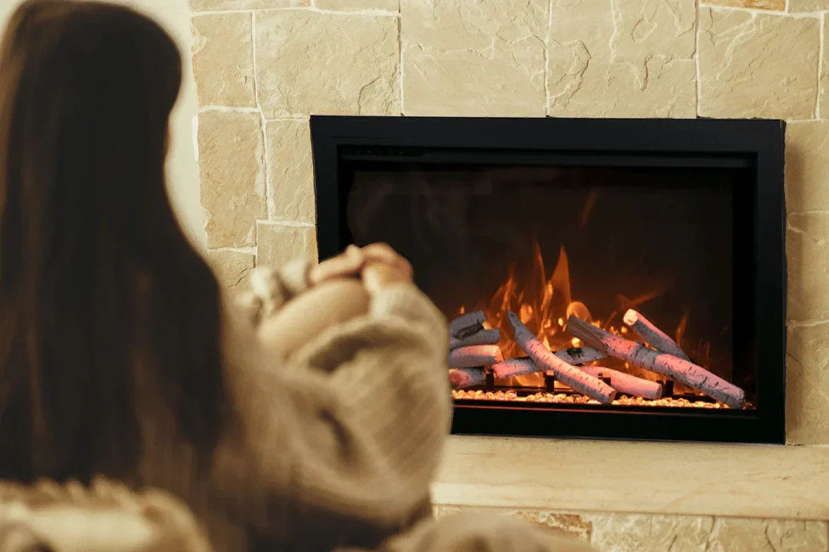Amantii Traditional Bespoke 30-Inch Built-In Indoor/Outdoor Smart Electric Firebox Insert - Green Vista Living