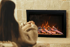 Amantii Traditional Bespoke 30-Inch Built-In Indoor/Outdoor Smart Electric Firebox Insert - Green Vista Living