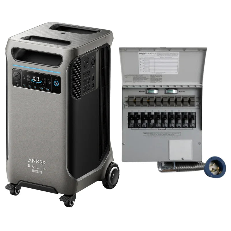 Anker SOLIX F3800 Plus Portable Power Station+ 50A Transfer Switch (With a Free Anker SOLIX F3800 Plus Protective Cover Bag) - Green Vista Living