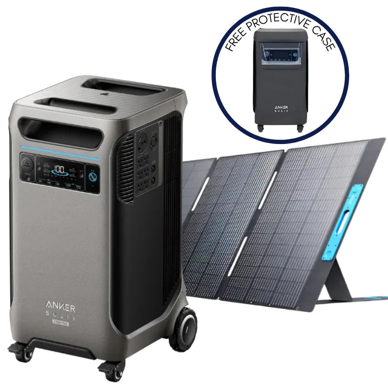 Anker SOLIX F3800 Plus Portable Power Station + 400W Solar Panel (With a Free Anker SOLIX F3800 Plus Protective Cover Bag) - Green Vista Living