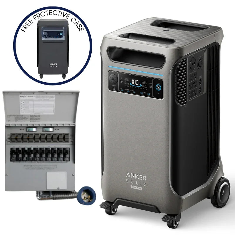 Anker SOLIX F3800 Plus Portable Power Station+ 50A Transfer Switch (With a Free Anker SOLIX F3800 Plus Protective Cover Bag) - Green Vista Living