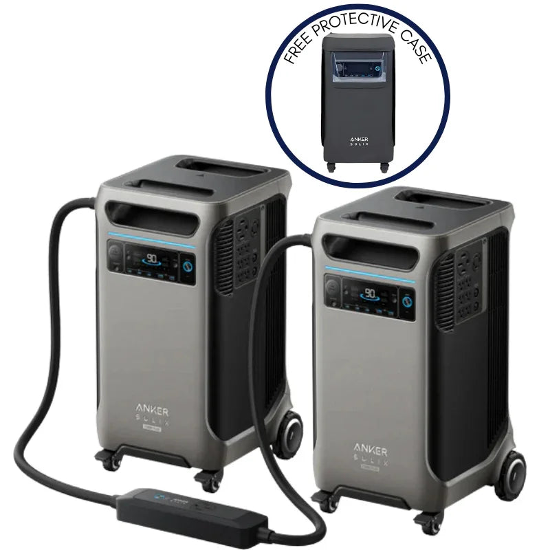 Anker SOLIX F3800 Plus Portable Power Station x2 + Double Voltage Hub (With a Free Anker SOLIX F3800 Plus Protective Cover Bag) - Green Vista Living