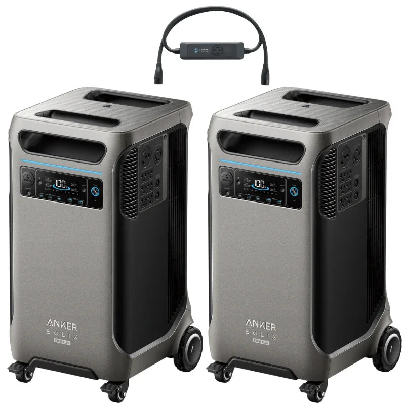 Anker SOLIX F3800 Plus Portable Power Station x2 + Double Voltage Hub (With a Free Anker SOLIX F3800 Plus Protective Cover Bag) - Green Vista Living