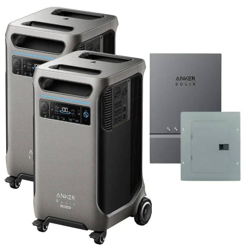 Anker SOLIX F3800 Plus Portable Power Station x2 + Home Power Panel + Sub Panel (With a Free Anker SOLIX F3800 Plus Protective Cover Bag) - Green Vista Living
