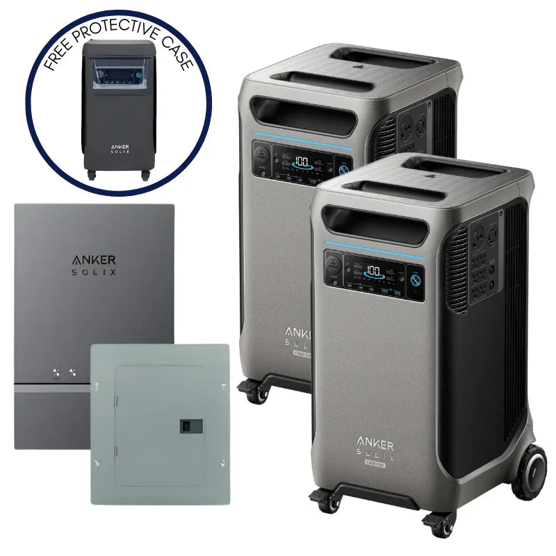 Anker SOLIX F3800 Plus Portable Power Station x2 + Home Power Panel + Sub Panel (With a Free Anker SOLIX F3800 Plus Protective Cover Bag) - Green Vista Living