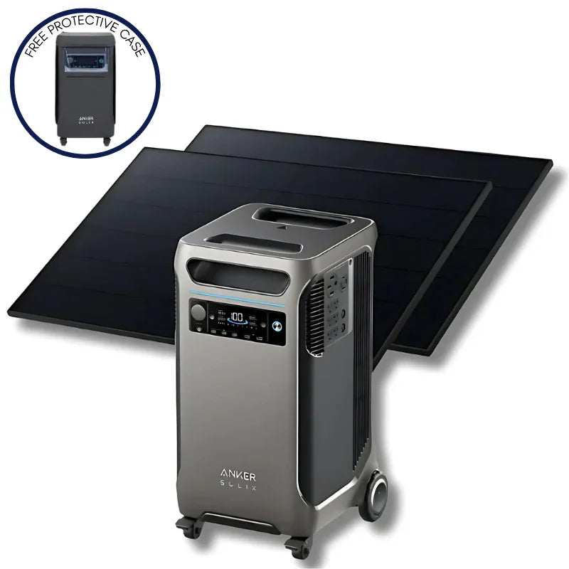 Anker SOLIX F3800 Solar Generator + 2× 410W Rigid Solar Panels (With a Free Anker SOLIX F3800 Protective Cover Bag) - Green Vista Living