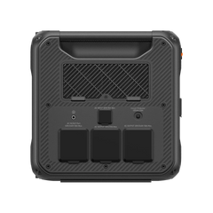 Apex 300 portable power station rear view showing AC input output ports and circuit protector