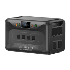 Bluetti Apex 300 portable inverter with digital display and multiple AC outlets, black design
