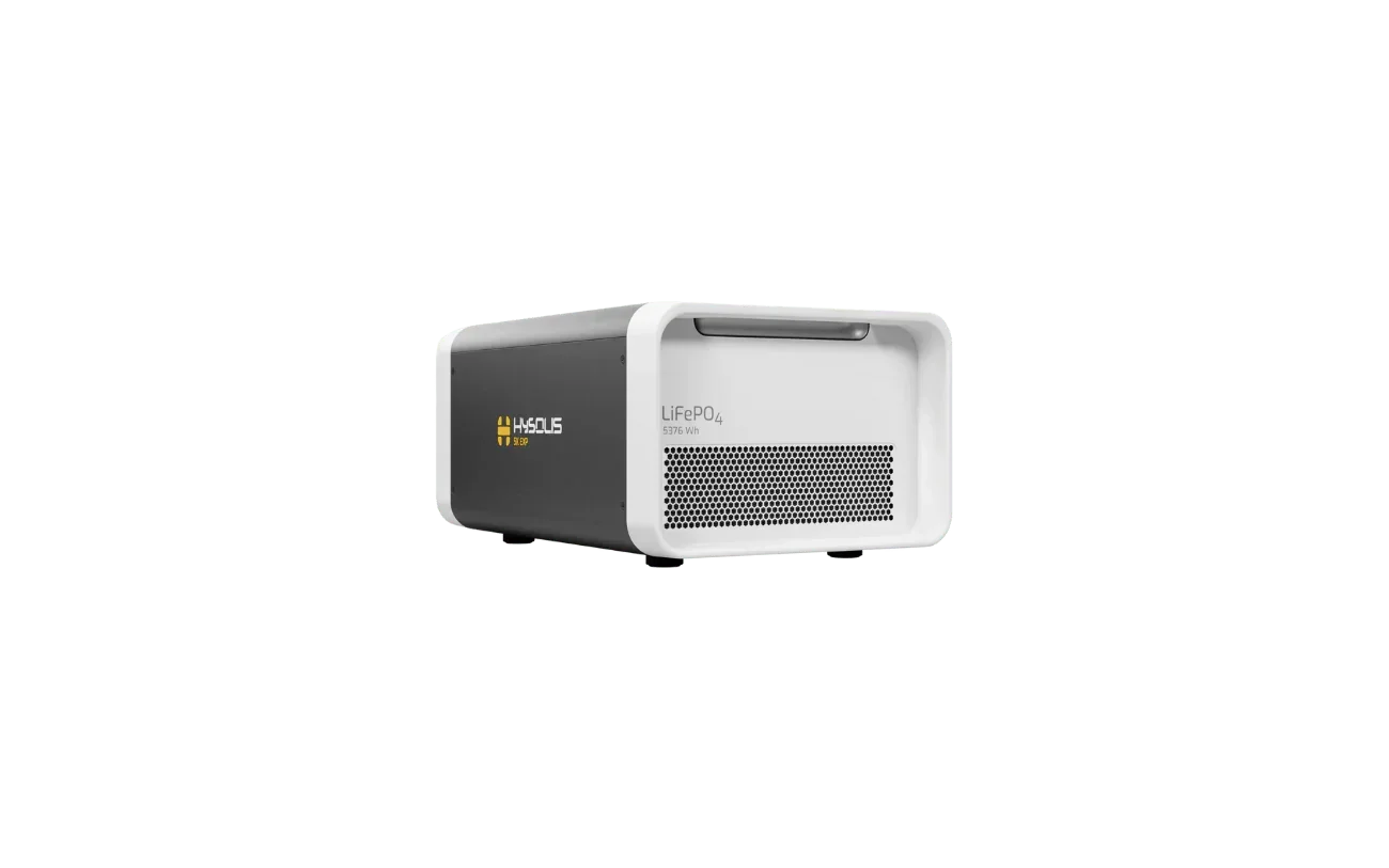 Hysolis LiFePO4 5376Wh portable inverter battery with white front and black sides