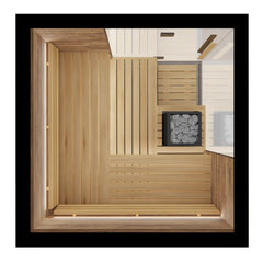 Thermasol Astra - Glass and Wood Panel Corner Layout, 3-4 Person, Indoor Sauna - Green Vista Living