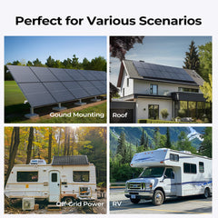 BougeRV 300 Watt N-Type Rigid Bifacial 16BB Mono Solar Panel