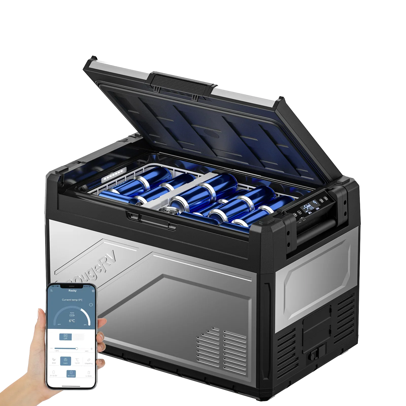 BougeRV ROVER2000 Semi-Solid Portable Power Station with ROCKY Metal Fridge - Green Vista Living