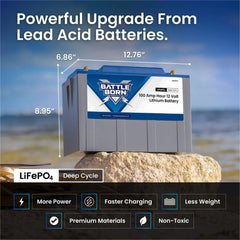 Battle Born 100Ah 12V LiFePO4 Heated Battery Kit - Green Vista Living