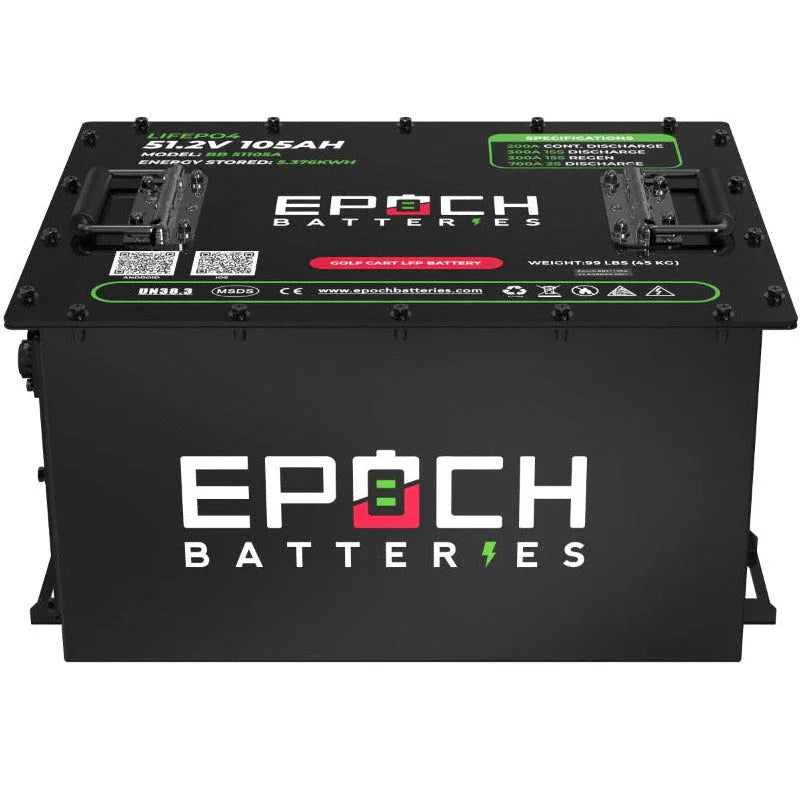 Epoch Batteries 48V 105Ah - LiMax Series - Lithium (LiFePO4) Golf Cart Battery - Complete Kit Epoch Batteries