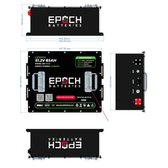Epoch Batteries 48V 65Ah - LiMax Series - Lithium (LiFePO4) Golf Cart Battery - Complete Kit Epoch Batteries