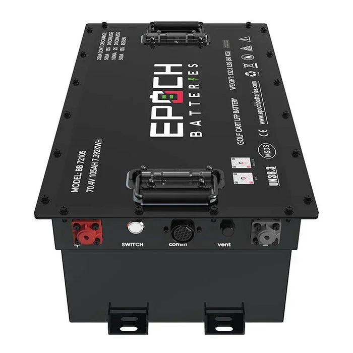 Epoch Batteries 70.4V (72V) 105ah Lithium LiFePO4 Golf Cart Battery - Complete Kit - Green Vista Living