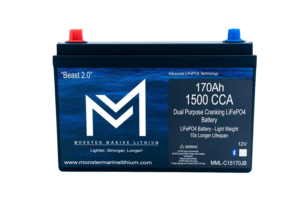 1500 CCA 170AH Dual Purpose Cranking Lithium Beast 2.0 Bluetooth - Green Vista Living